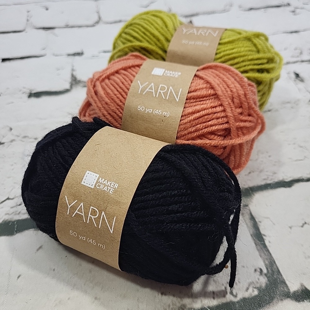 Maker Crate Yarn Lot of 3 Skeins Assorted Colors